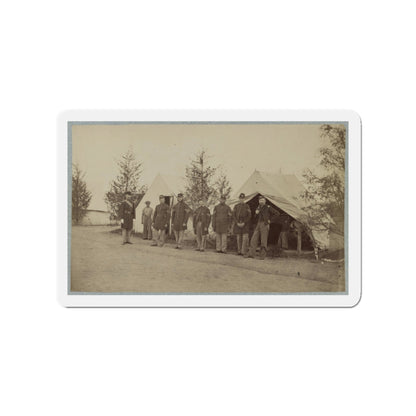 Group Of Officers Lined Up In Front Of The Tents (U.S. Civil War) Refrigerator Magnet-3" x 3"-The Sticker Space