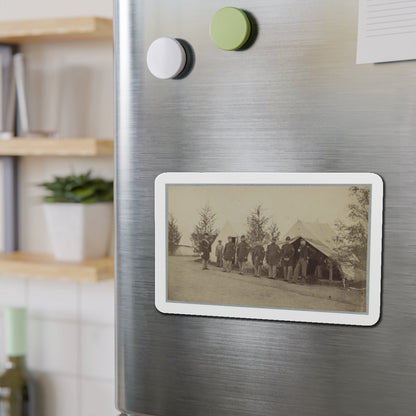 Group Of Officers Lined Up In Front Of The Tents (U.S. Civil War) Refrigerator Magnet-The Sticker Space