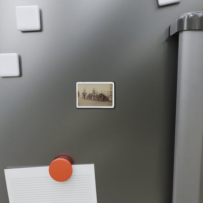 Group Of Officers Lined Up In Front Of The Tents (U.S. Civil War) Refrigerator Magnet-The Sticker Space