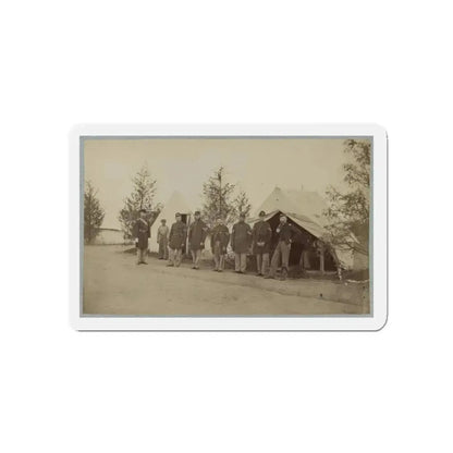 Group Of Officers Lined Up In Front Of The Tents (U.S. Civil War) Refrigerator Magnet - The Sticker Space