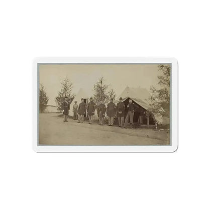 Group Of Officers Lined Up In Front Of The Tents (U.S. Civil War) Refrigerator Magnet - The Sticker Space