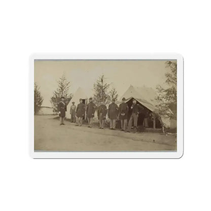 Group Of Officers Lined Up In Front Of The Tents (U.S. Civil War) Refrigerator Magnet - The Sticker Space