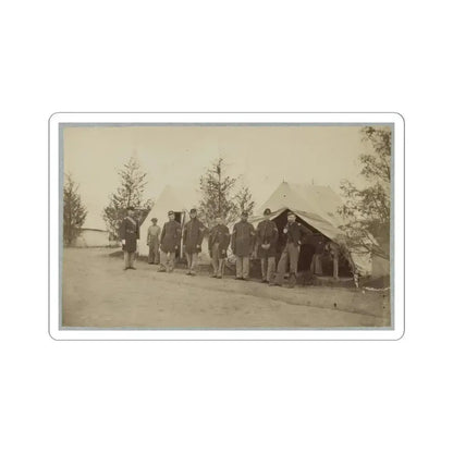 Group of Officers Lined Up in Front of the Tents (U.S. Civil War) STICKER Vinyl Kiss-Cut Decal 6 Inch White - The Sticker Space