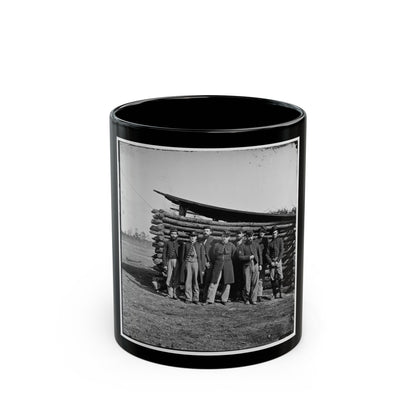 Group Of Officers On The Plateau, City Point, Va. (U.S. Civil War) Black Coffee Mug-11oz-The Sticker Space