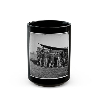 Group Of Officers On The Plateau, City Point, Va. (U.S. Civil War) Black Coffee Mug-15oz-The Sticker Space