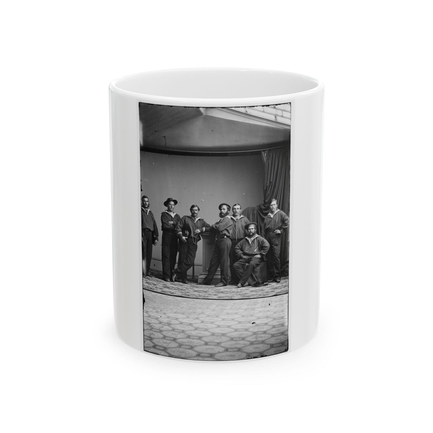 Group Of Russian Sailors From The Navy Ship Variag During Visit To New York City 001 (U.S. Civil War) White Coffee Mug