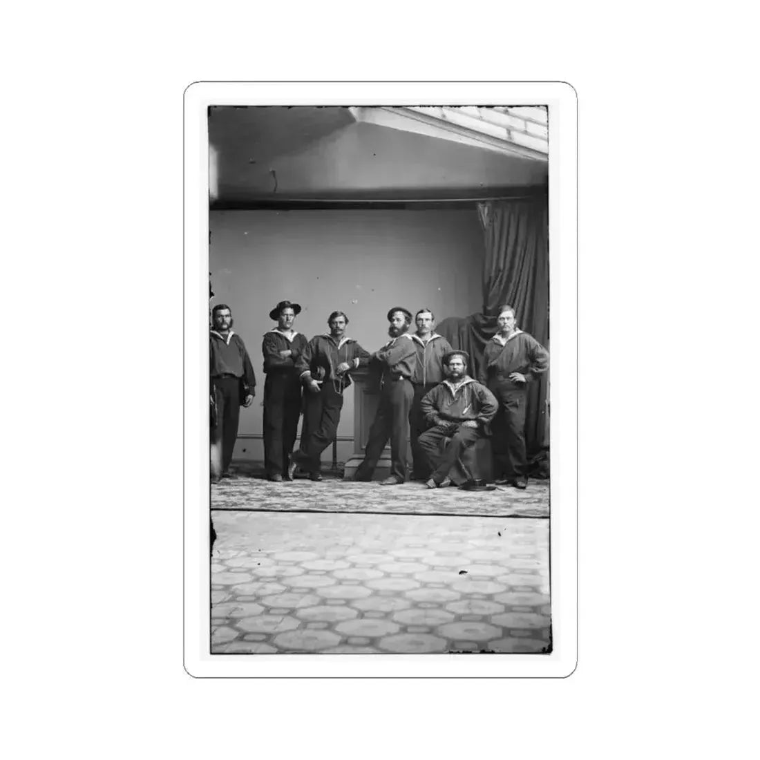 Group of Russian Sailors From the Navy Ship Variag During Visit to New York City 001 (U.S. Civil War) STICKER Vinyl Kiss-Cut Decal 6 Inch White - The Sticker Space