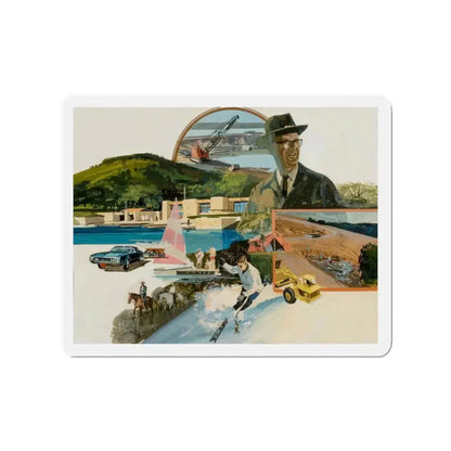 Group of Six Calendar illustrations (1), 1970-78 (Magazine Illustration) Refrigerator Magnet 3 Inch Die-Cut - The Sticker Space