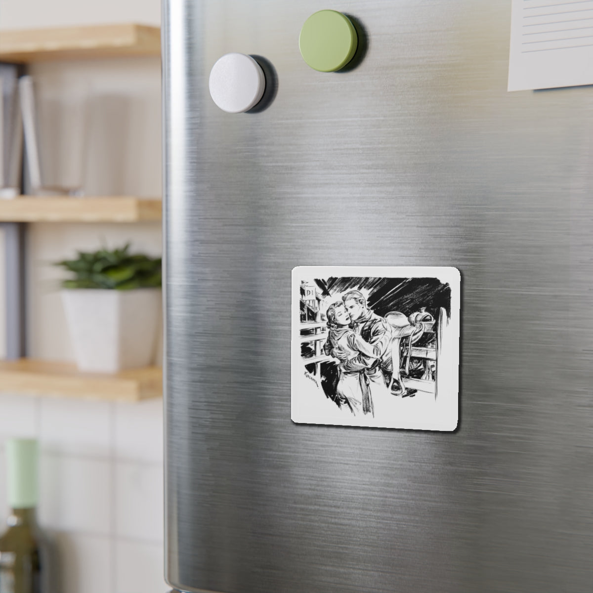 Group of six interior pulp illustrations (1) (Magazine Illustration) Refrigerator Magnet