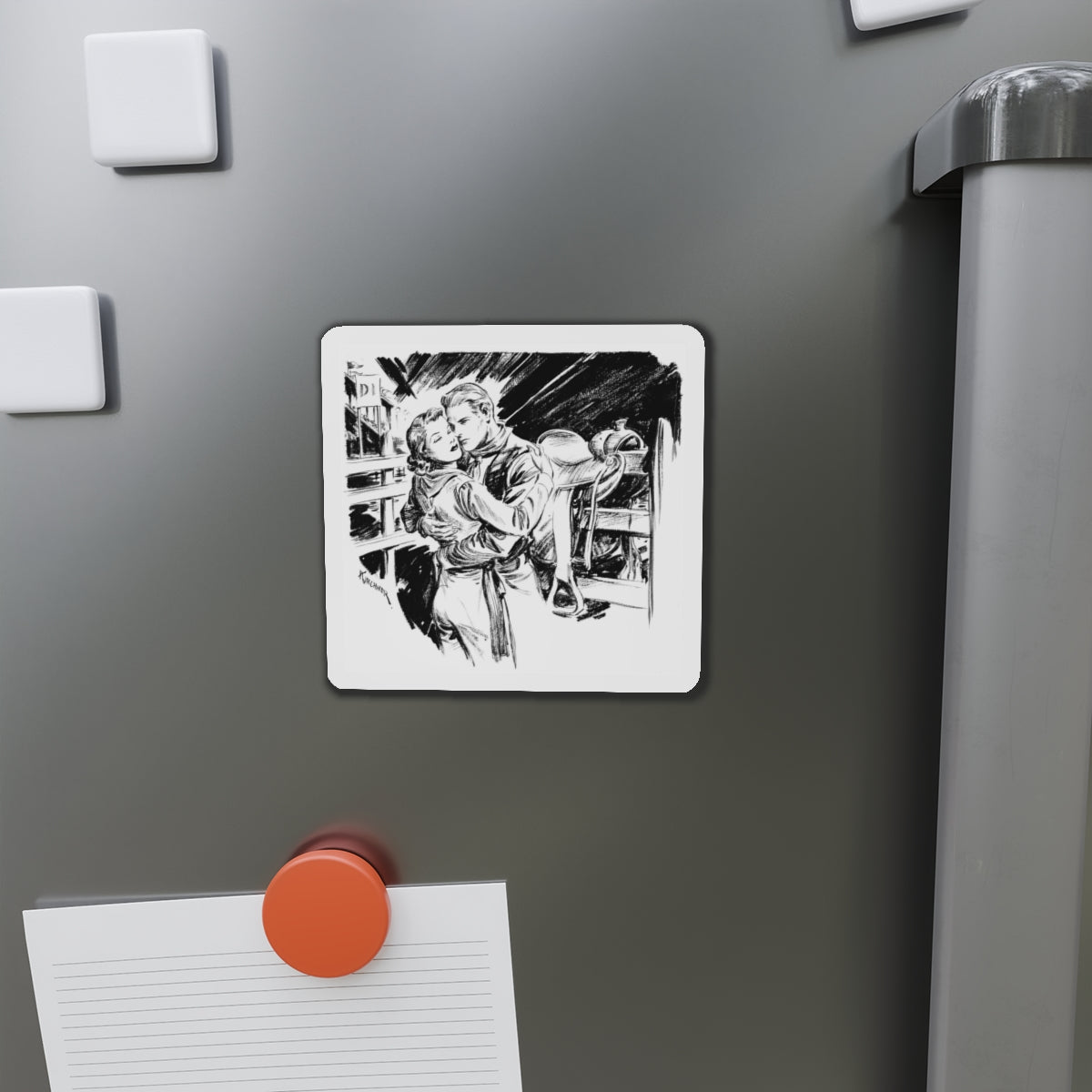 Group of six interior pulp illustrations (1) (Magazine Illustration) Refrigerator Magnet