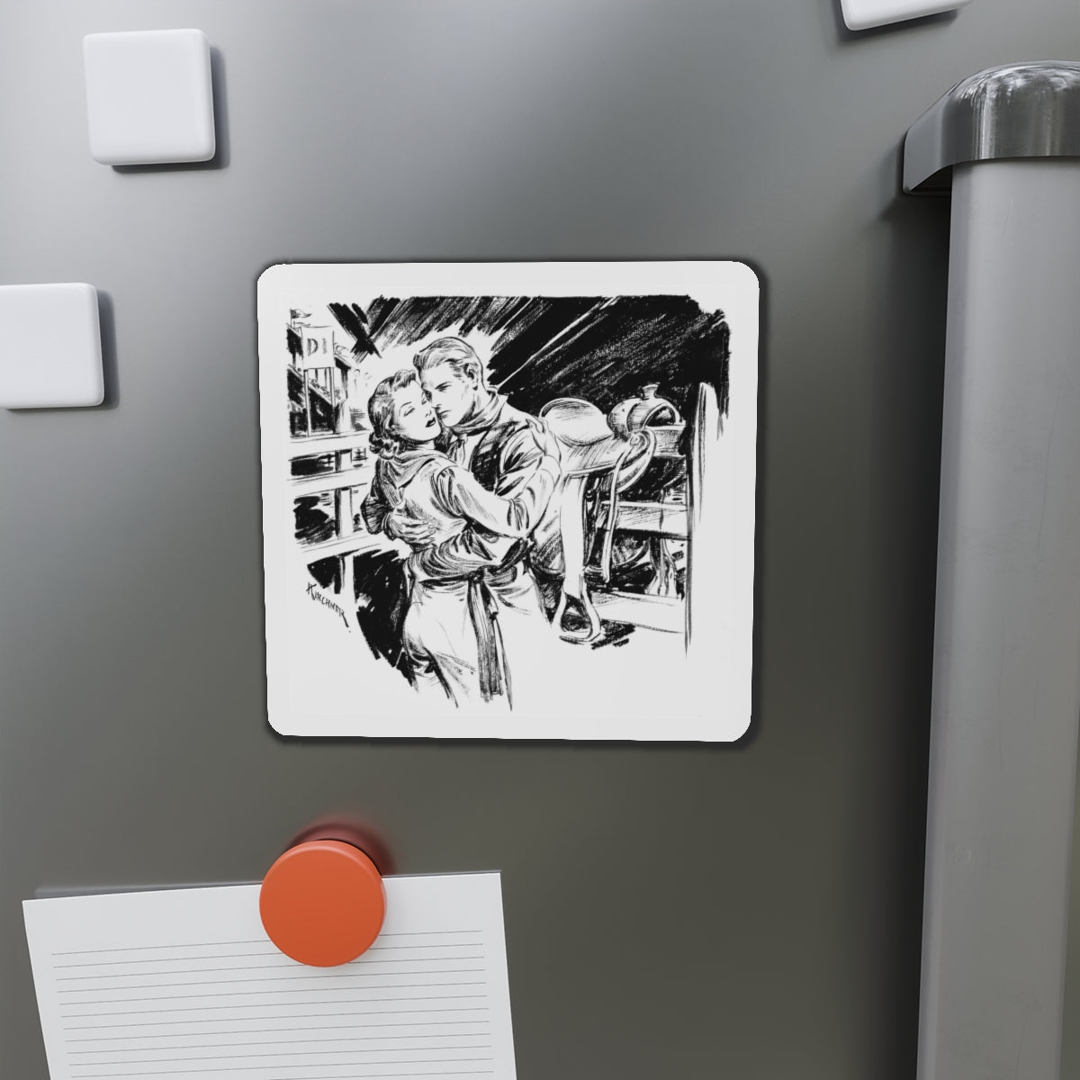 Group of six interior pulp illustrations (1) (Magazine Illustration) Refrigerator Magnet