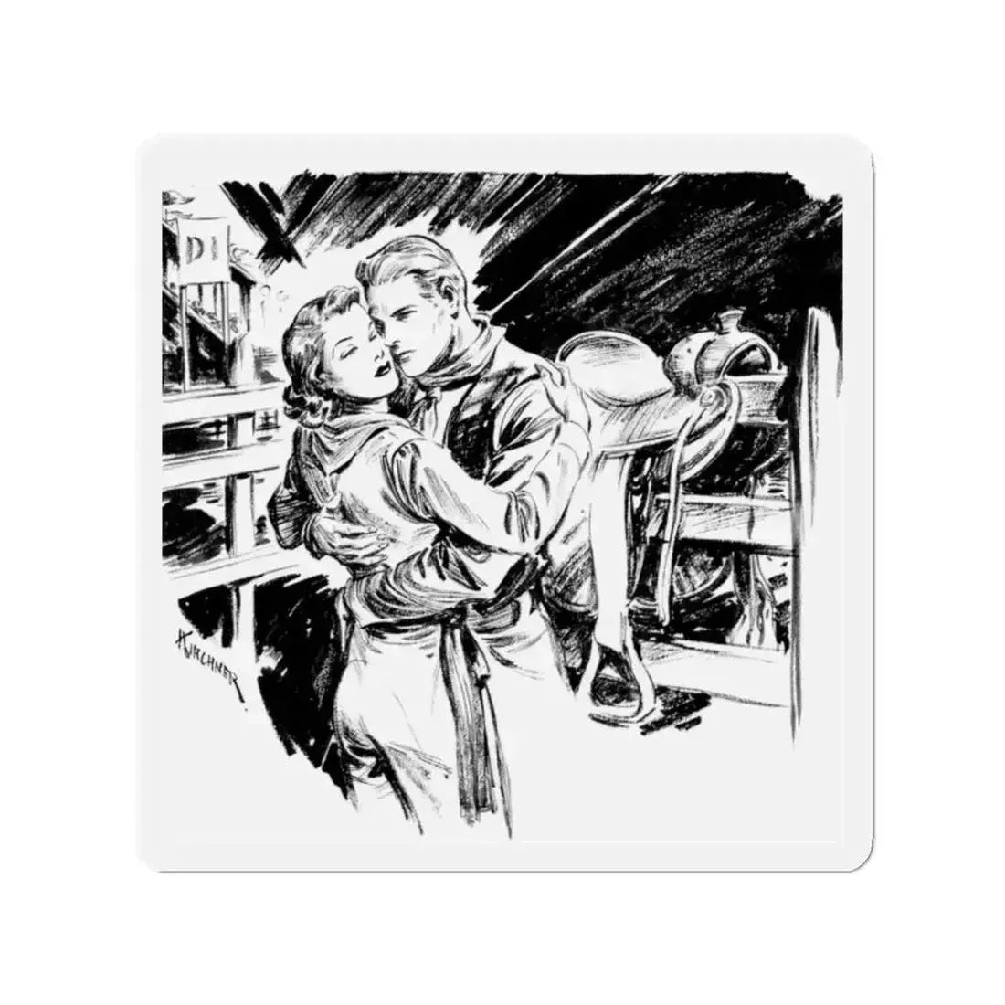Group of six interior pulp illustrations (1) (Magazine Illustration) Refrigerator Magnet - The Sticker Space