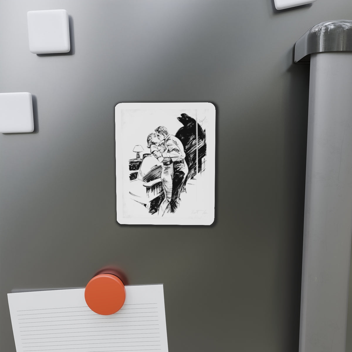 Group of six interior pulp illustrations (2) (Magazine Illustration) Refrigerator Magnet