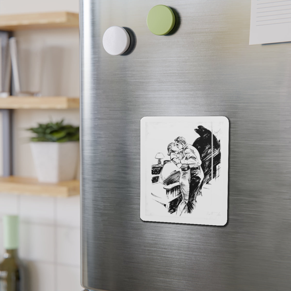 Group of six interior pulp illustrations (2) (Magazine Illustration) Refrigerator Magnet