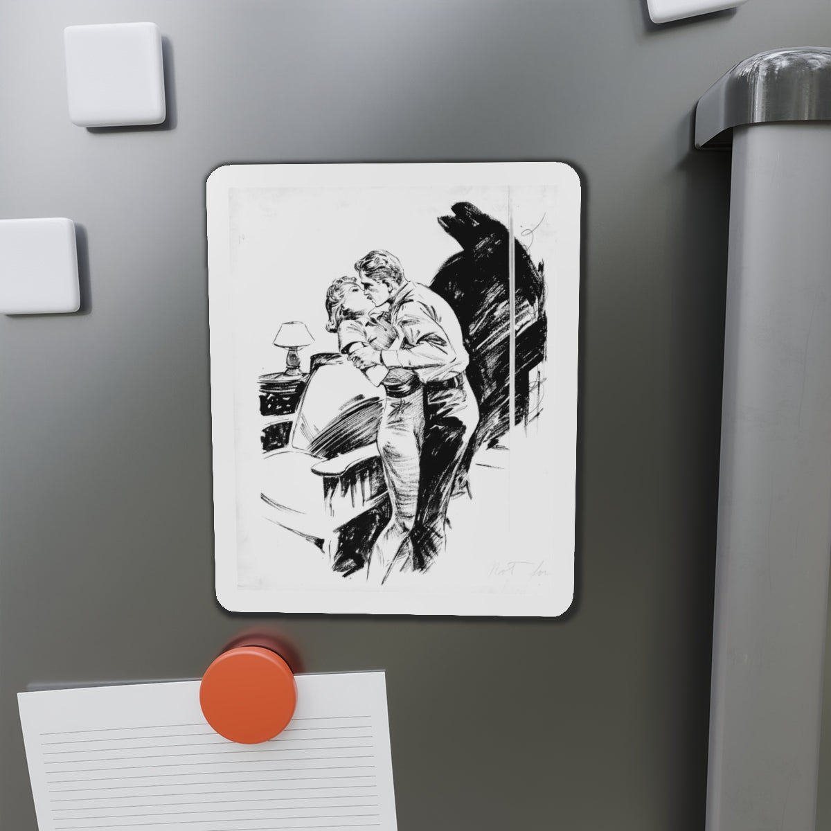 Group of six interior pulp illustrations (2) (Magazine Illustration) Refrigerator Magnet