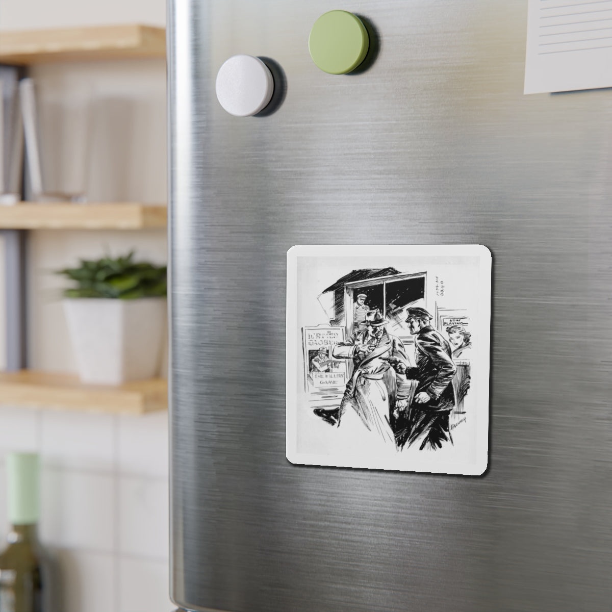 Group of six interior pulp illustrations (4) (Magazine Illustration) Refrigerator Magnet