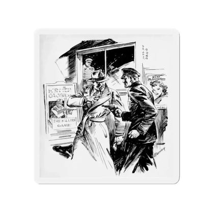 Group of six interior pulp illustrations (4) (Magazine Illustration) Refrigerator Magnet 2 Inch - The Sticker Space
