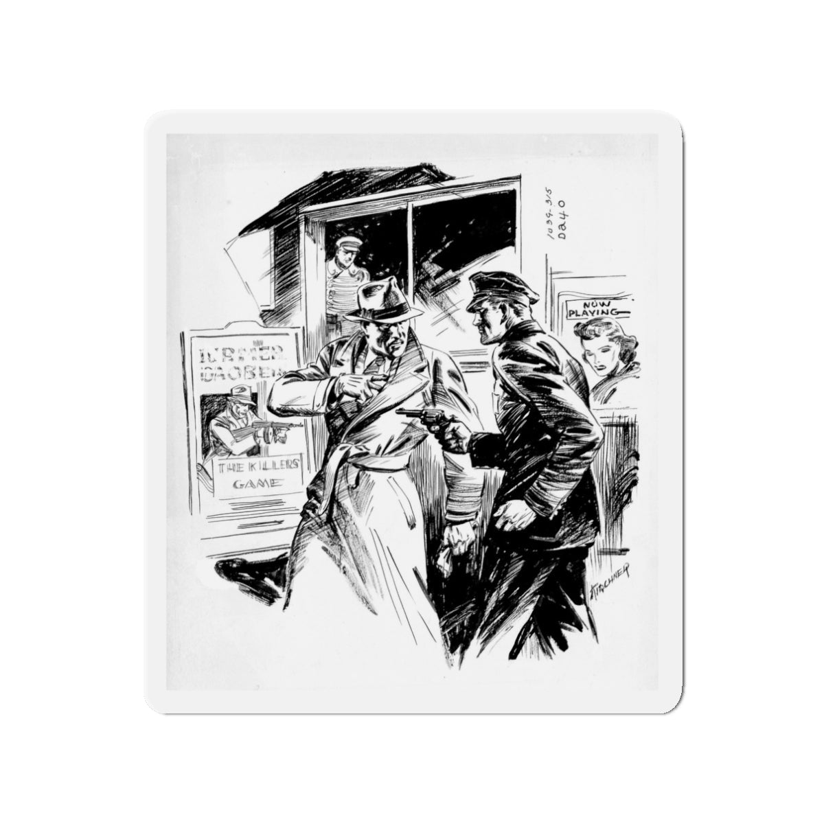 Group of six interior pulp illustrations (4) (Magazine Illustration) Refrigerator Magnet