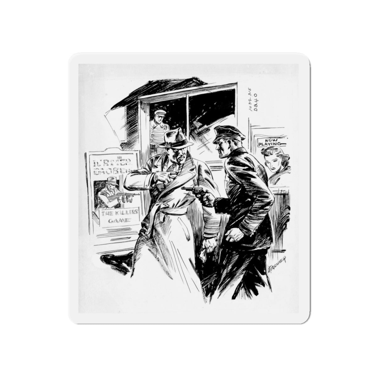 Group of six interior pulp illustrations (4) (Magazine Illustration) Refrigerator Magnet