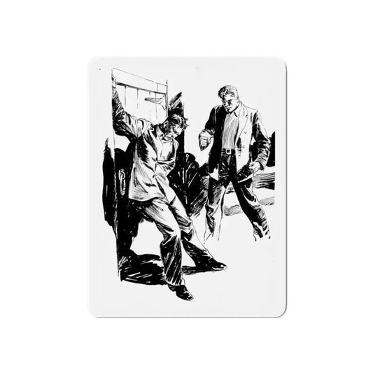Group of six interior pulp illustrations (5) (Magazine Illustration) Refrigerator Magnet 6 Inch Die-Cut - The Sticker Space