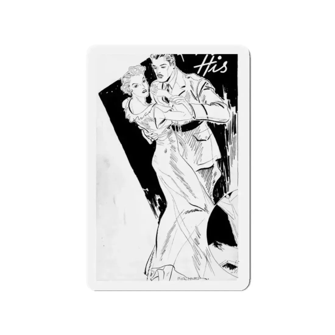 Group of six interior pulp illustrations (6) (Magazine Illustration) Refrigerator Magnet 2 Inch - The Sticker Space
