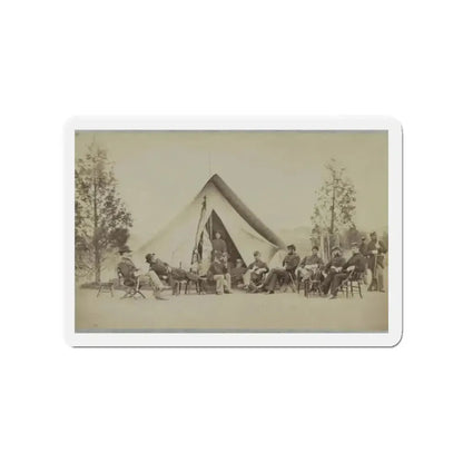 Group Of Soldiers Relax In Front Of A Tent (U.S. Civil War) Refrigerator Magnet - The Sticker Space