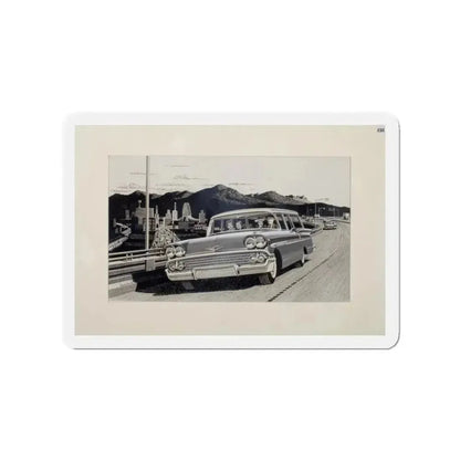 Group of Three Car Advertisements (3) (Magazine Illustration) Refrigerator Magnet 3 Inch Die-Cut - The Sticker Space