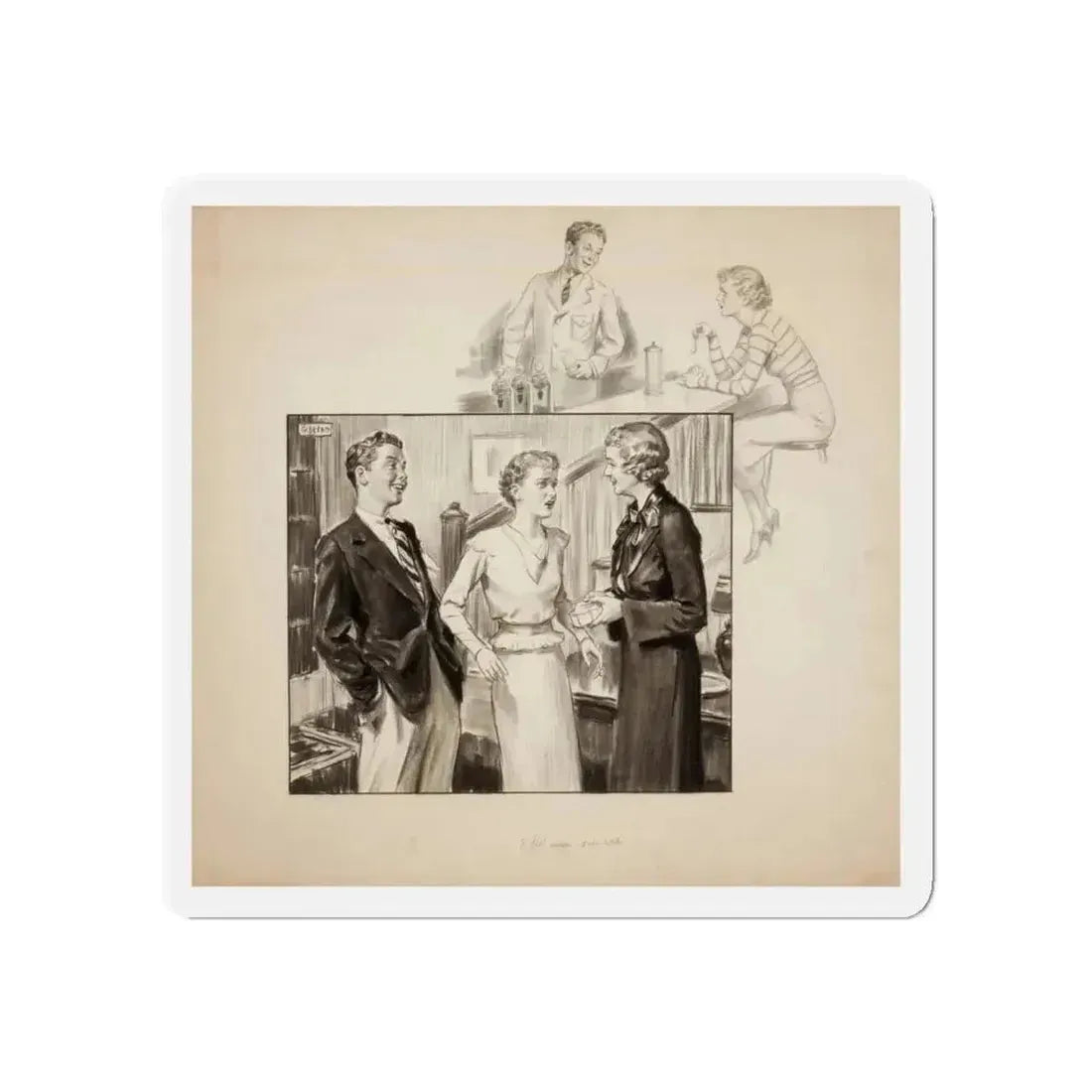 Group of three story illustrations (1) (Magazine Illustration) Refrigerator Magnet - The Sticker Space