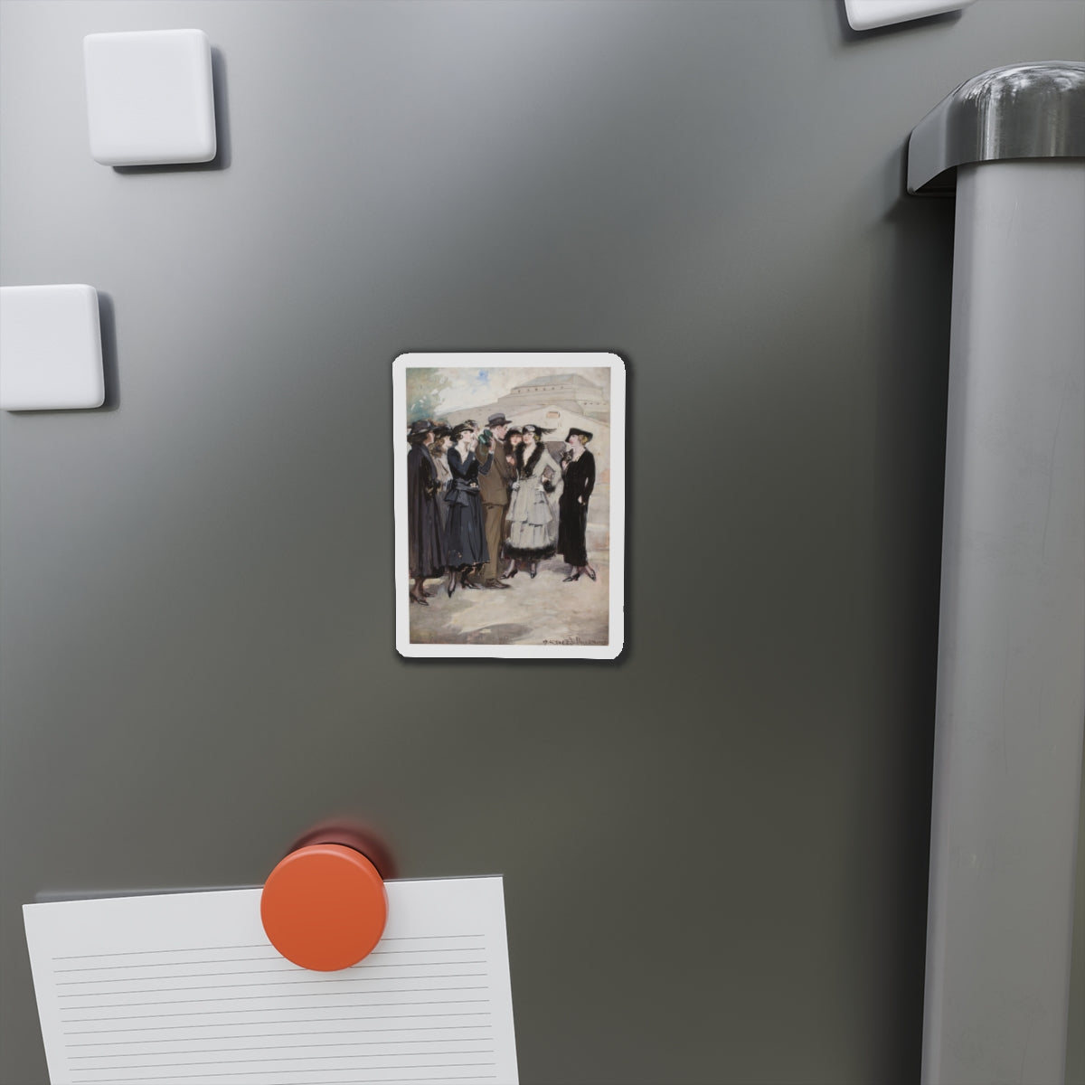 Group of Women and a Man (Magazine Illustration) Refrigerator Magnet