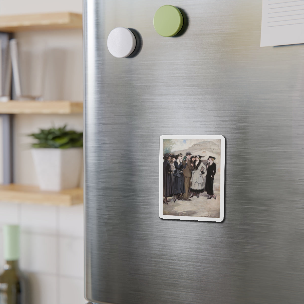 Group of Women and a Man (Magazine Illustration) Refrigerator Magnet