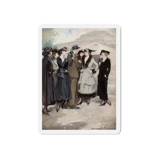 Group of Women and a Man (Magazine Illustration) Refrigerator Magnet 6 Inch - The Sticker Space