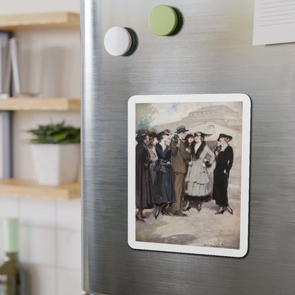 Group of Women and a Man (Magazine Illustration) Refrigerator Magnet