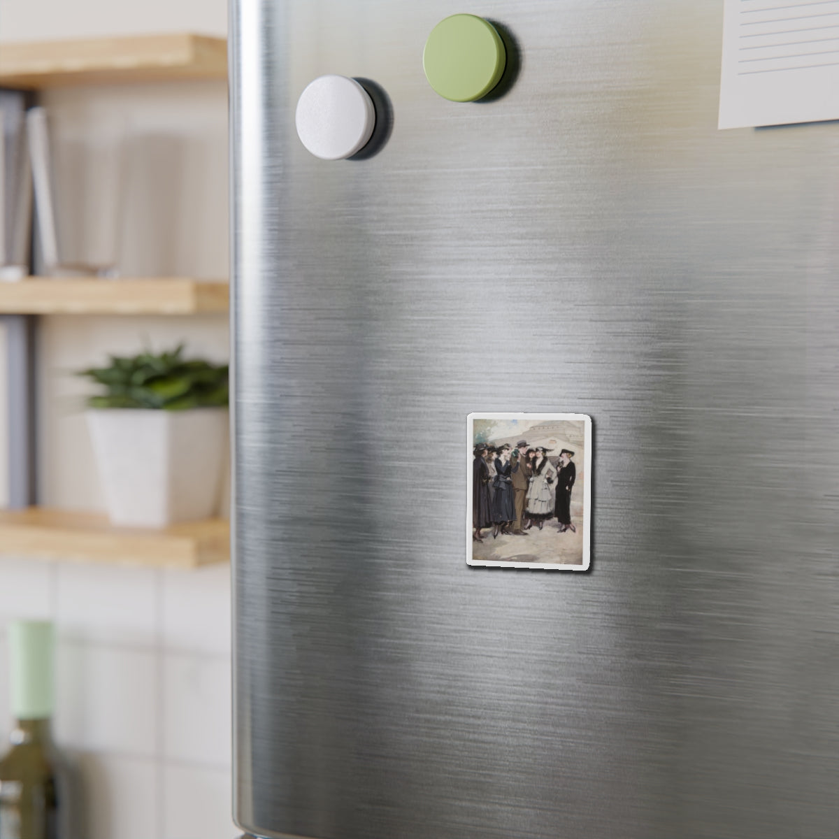 Group of Women and a Man (Magazine Illustration) Refrigerator Magnet