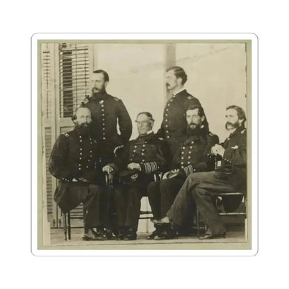 Group Portrait of Officers With Admiral David G. Farragut Seated, Center (U.S. Civil War) STICKER Vinyl Kiss-Cut Decal 2 Inch White - The Sticker Space