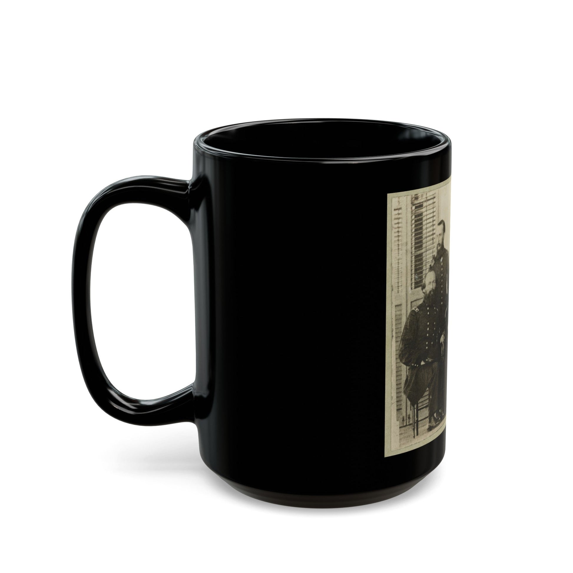 Group Portrait Of Officers With Admiral David G. Farragut Seated, Center (U.S. Civil War) Black Coffee Mug-The Sticker Space