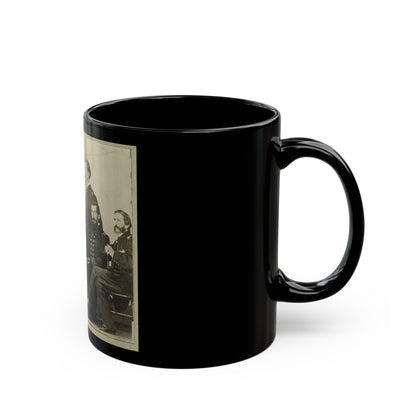 Group Portrait Of Officers With Admiral David G. Farragut Seated, Center (U.S. Civil War) Black Coffee Mug-The Sticker Space