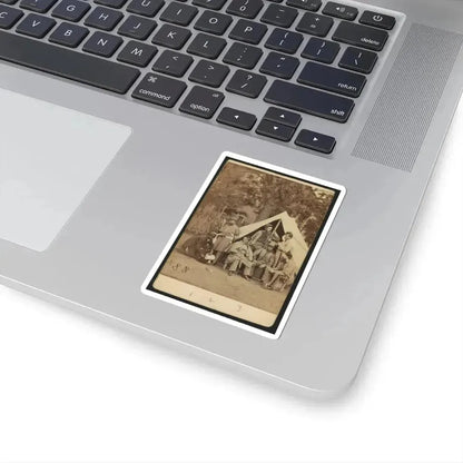 Group Portrait of Soldiers in Front of a Tent, Possibly at Camp Cameron, Washington, D.C. (U.S. Civil War) STICKER Vinyl Kiss-Cut Decal - The Sticker Space