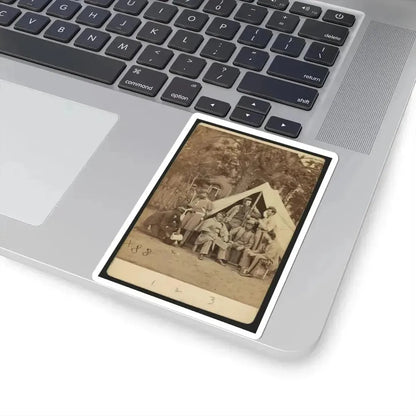 Group Portrait of Soldiers in Front of a Tent, Possibly at Camp Cameron, Washington, D.C. (U.S. Civil War) STICKER Vinyl Kiss-Cut Decal - The Sticker Space