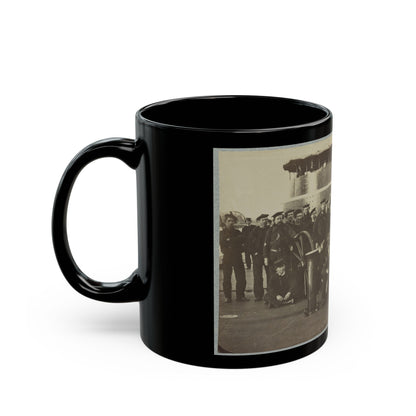 Group Portrait Of The Crew On The Deck Of An Ironclad (U.S. Civil War) Black Coffee Mug-The Sticker Space