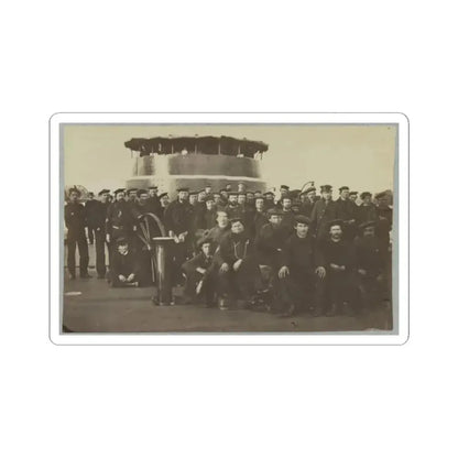 Group Portrait of the Crew on the Deck of an Ironclad (U.S. Civil War) STICKER Vinyl Kiss-Cut Decal 2 Inch White - The Sticker Space