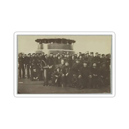 Group Portrait of the Crew on the Deck of an Ironclad (U.S. Civil War) STICKER Vinyl Kiss-Cut Decal 6 Inch White - The Sticker Space