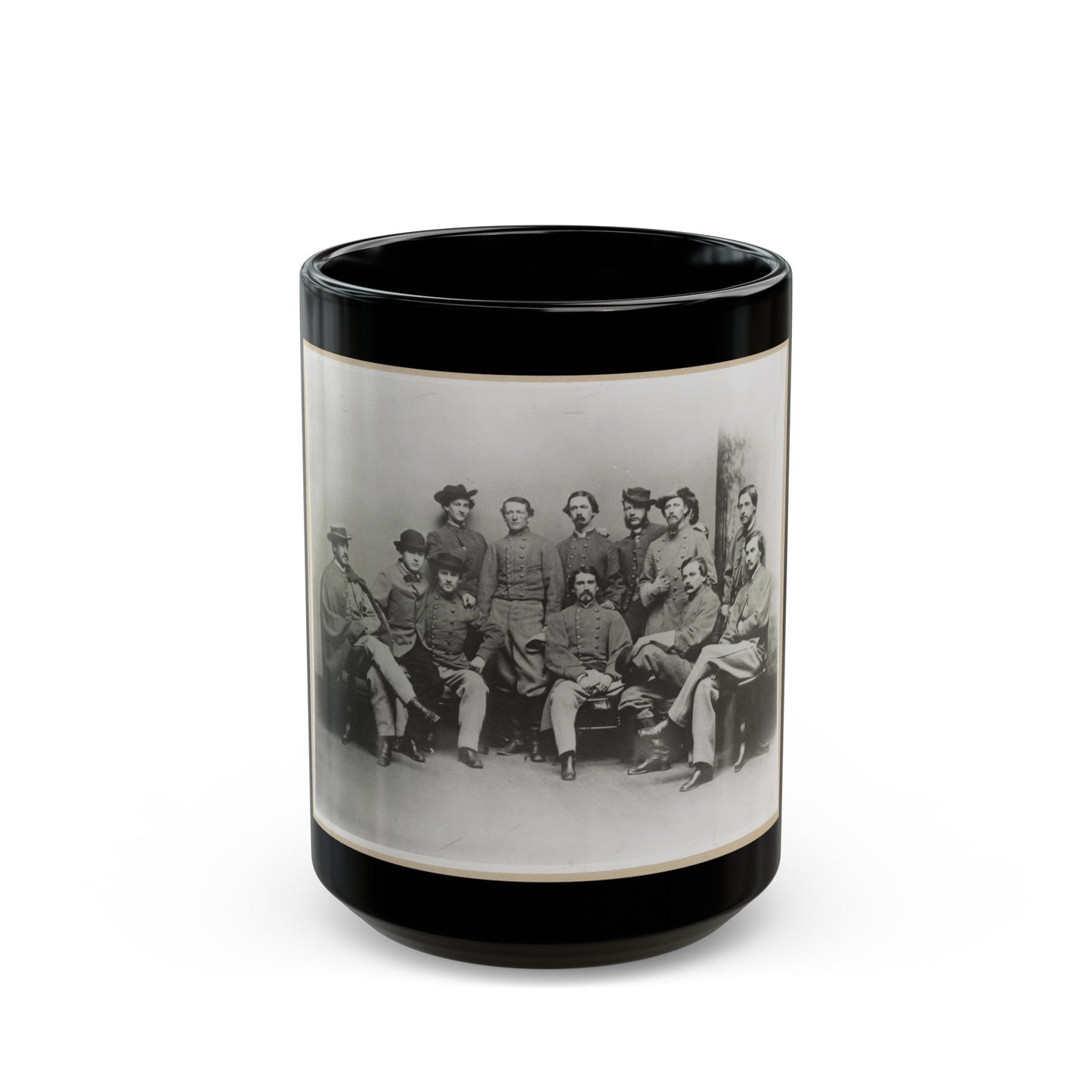 Group Portrait Showing Col. John Singleton Mosby And Some Members Of His Confederate Battalion (U.S. Civil War) Black Coffee Mug-15oz-The Sticker Space