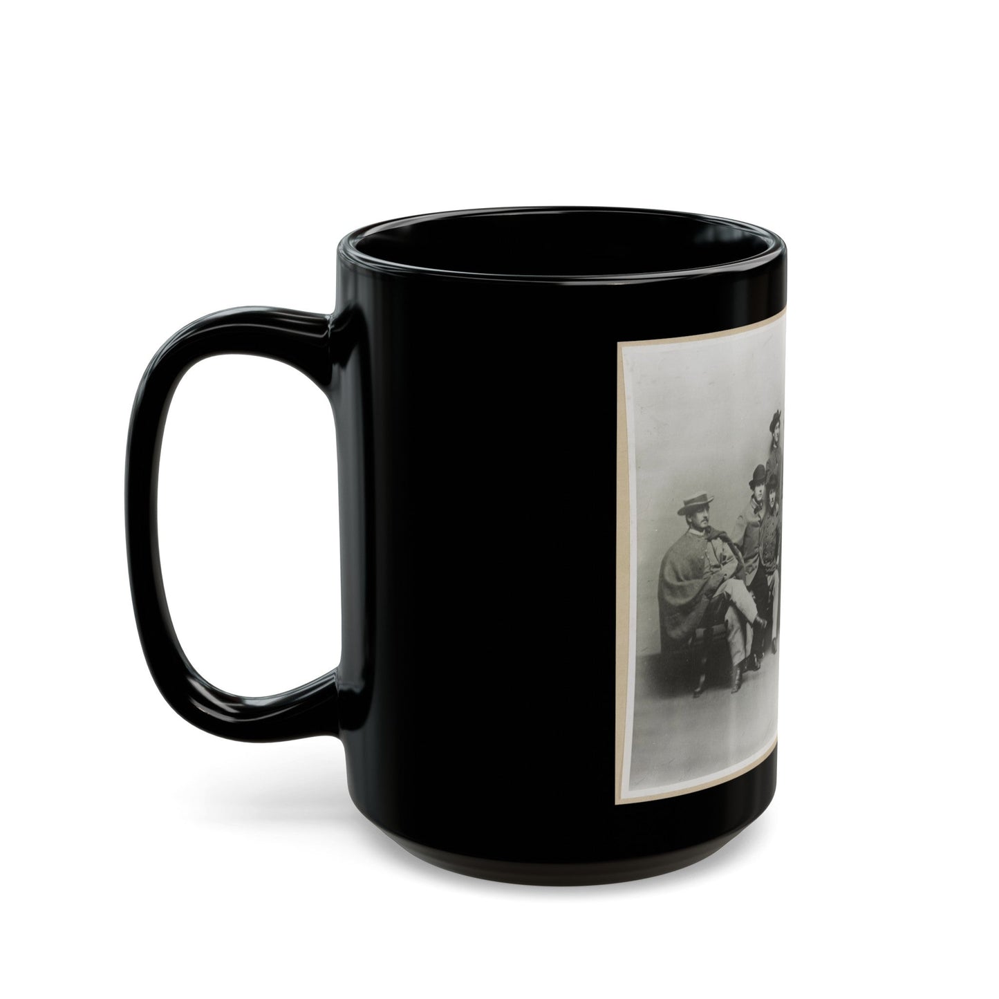 Group Portrait Showing Col. John Singleton Mosby And Some Members Of His Confederate Battalion (U.S. Civil War) Black Coffee Mug-The Sticker Space