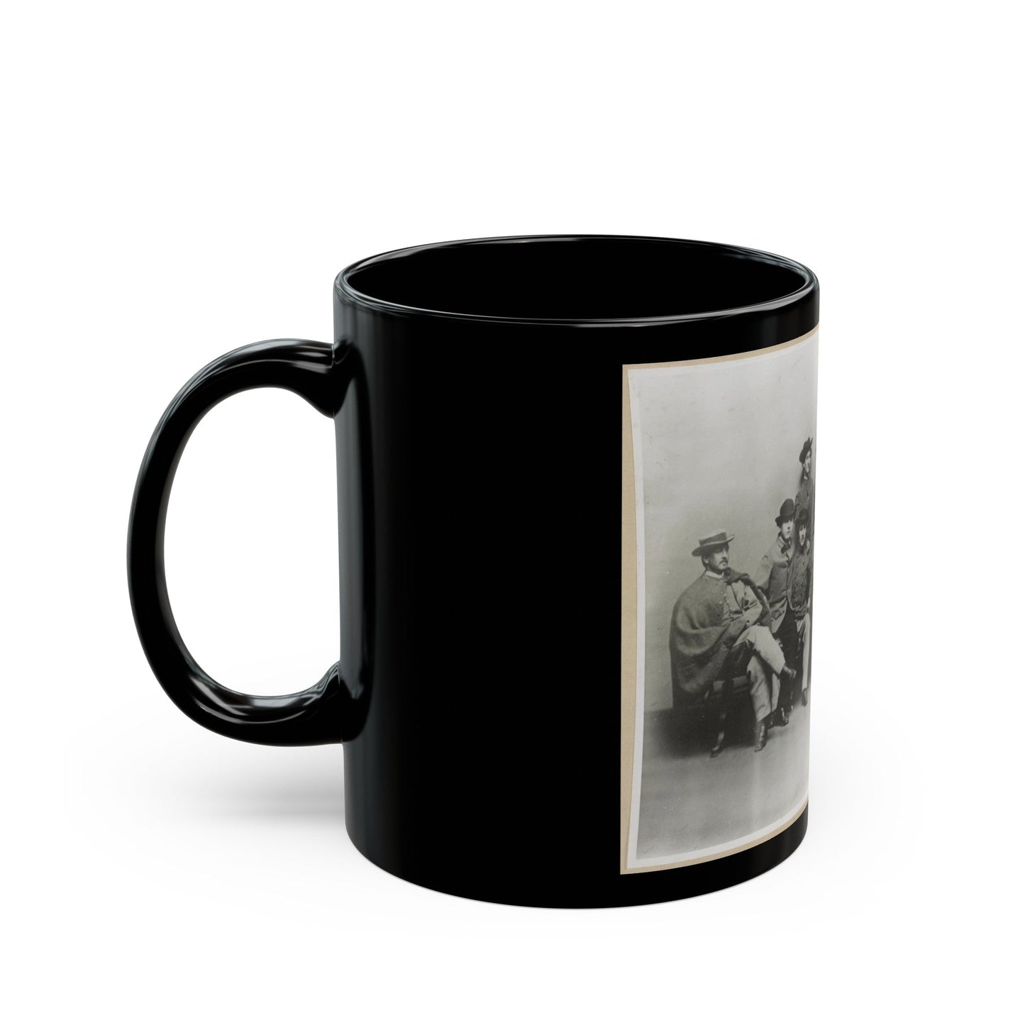 Group Portrait Showing Col. John Singleton Mosby And Some Members Of His Confederate Battalion (U.S. Civil War) Black Coffee Mug-The Sticker Space