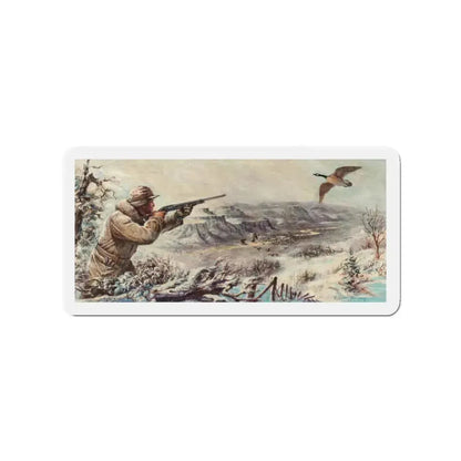 Grouse Shooting (Magazine Illustration) Refrigerator Magnet 3 Inch Die-Cut - The Sticker Space