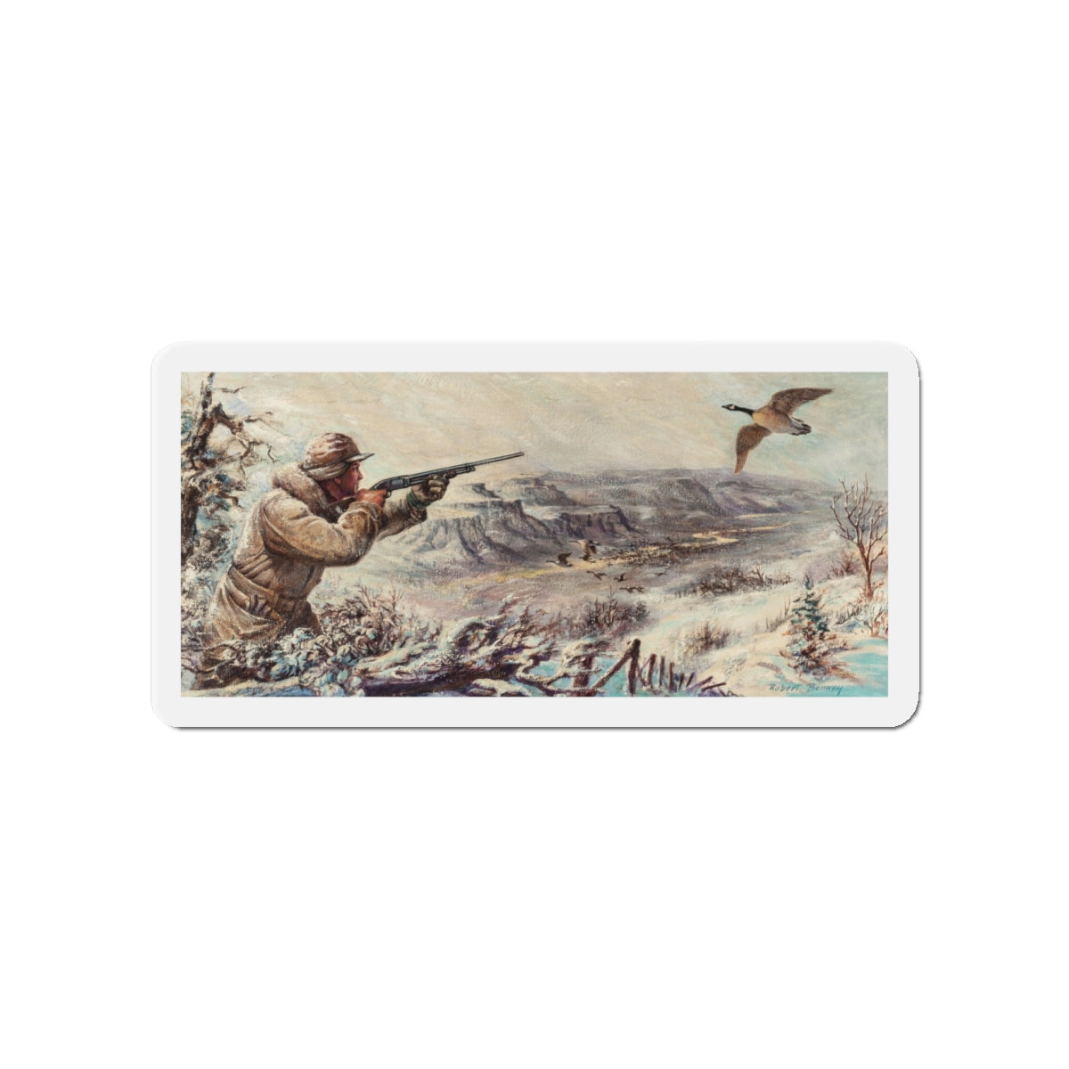 Grouse Shooting (Magazine Illustration) Refrigerator Magnet-4" x 4"-The Sticker Space