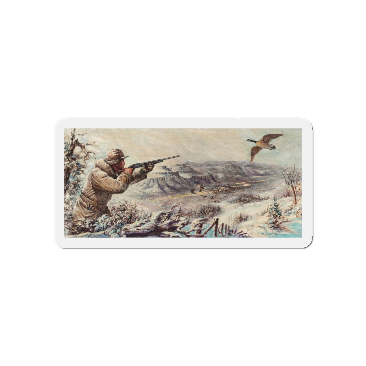 Grouse Shooting (Magazine Illustration) Refrigerator Magnet-5" x 5"-The Sticker Space