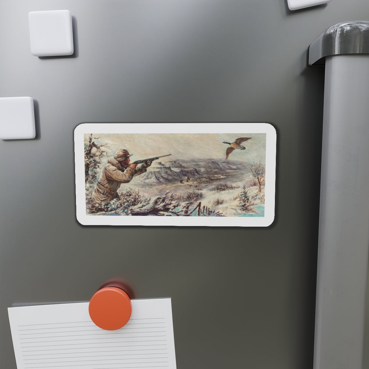 Grouse Shooting (Magazine Illustration) Refrigerator Magnet-The Sticker Space