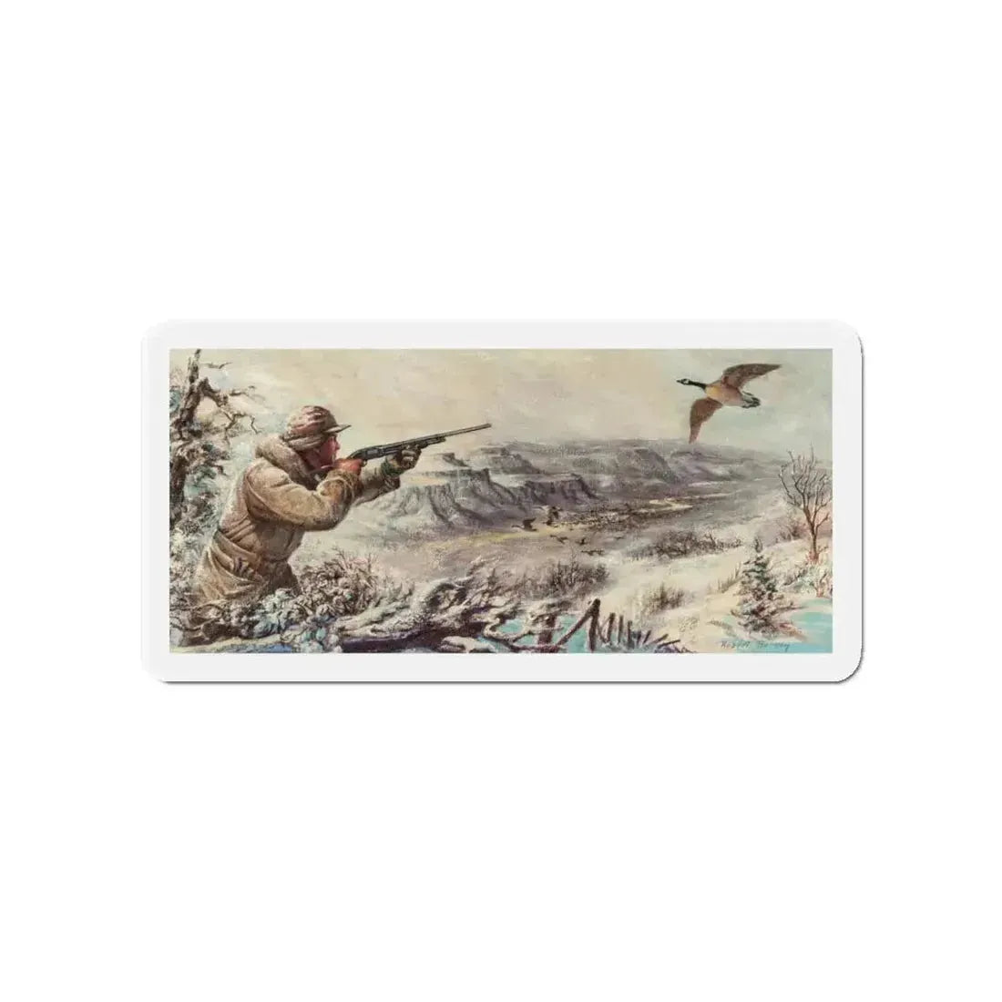 Grouse Shooting (Magazine Illustration) Refrigerator Magnet - The Sticker Space