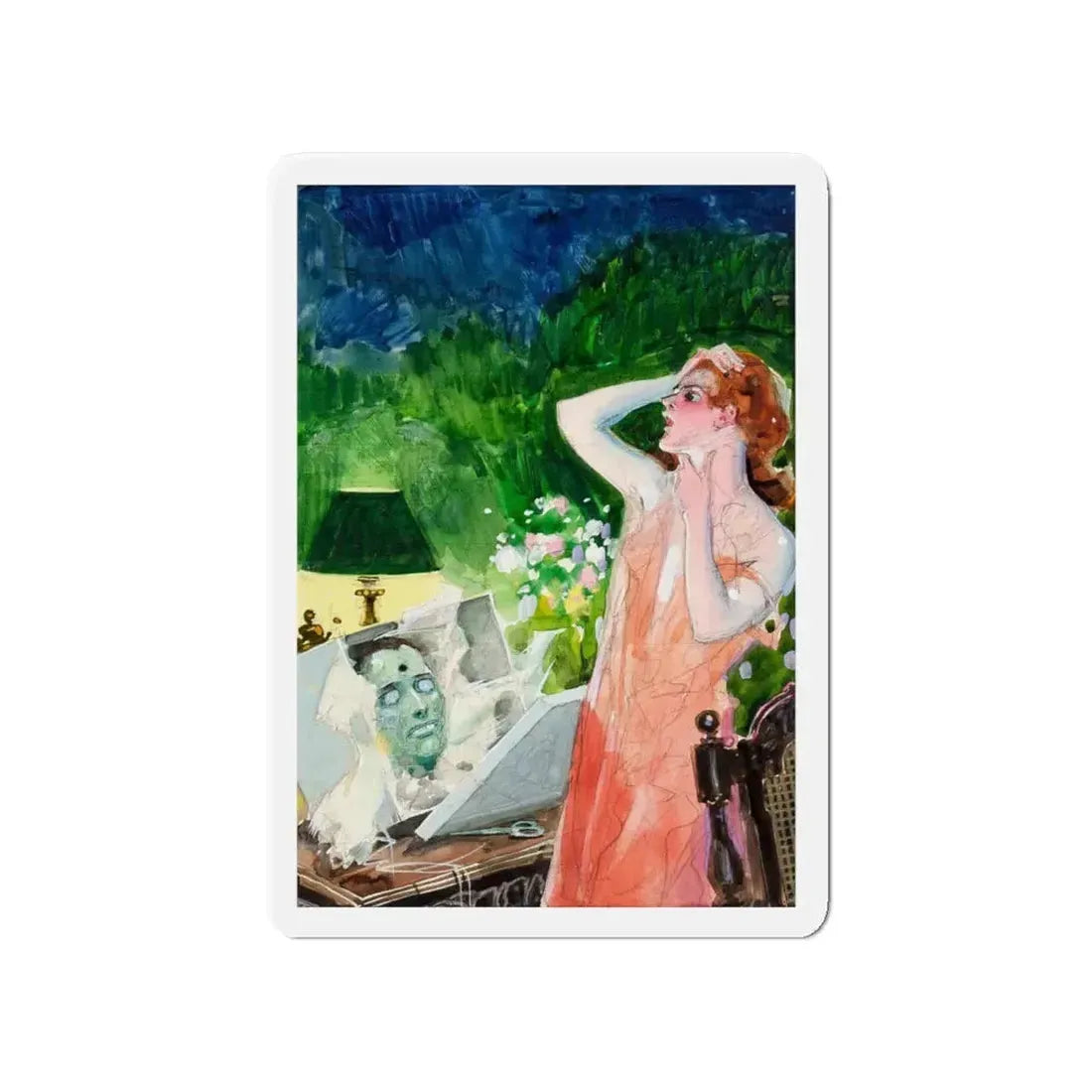 Gruesome Pulp Style (c. 1940s) (Magazine Illustration) Refrigerator Magnet 4 Inch - The Sticker Space